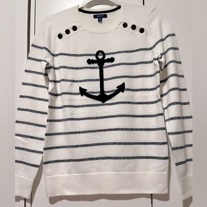 Nautica Stripe Sweater with Anchor
